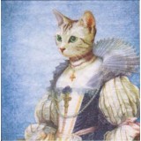 Кошка баронесса на голубом 33х33 (1шт)